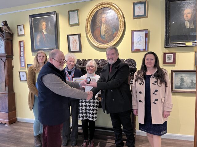 The ring being presented to Ian Hoult, Honorary Curator at Spalding Gentlemen’s Society